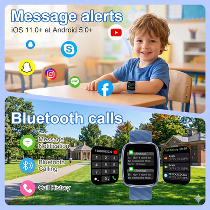 Transformers S60K Kids' Smartwatch 1.6-Inch Fitness Tracker with Heart Rate Monitor, Sleep Tracking, IP68 Water Resistance, 12/24-Hour Format, Educational Toys & Birthday Gifts for Girls Ages 6-12 - Wearable, Adjustable Wearable Adjustable Bluetooth Wrist