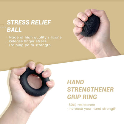 Grip Strength Trainer (5 Pack), Forearm Strengthener, Hand Strengthening Devices, Hand Exercisers for Strength, Finger Strengthener, Wrist Exerciser, Baseball Climbing Calisthenics Basketball