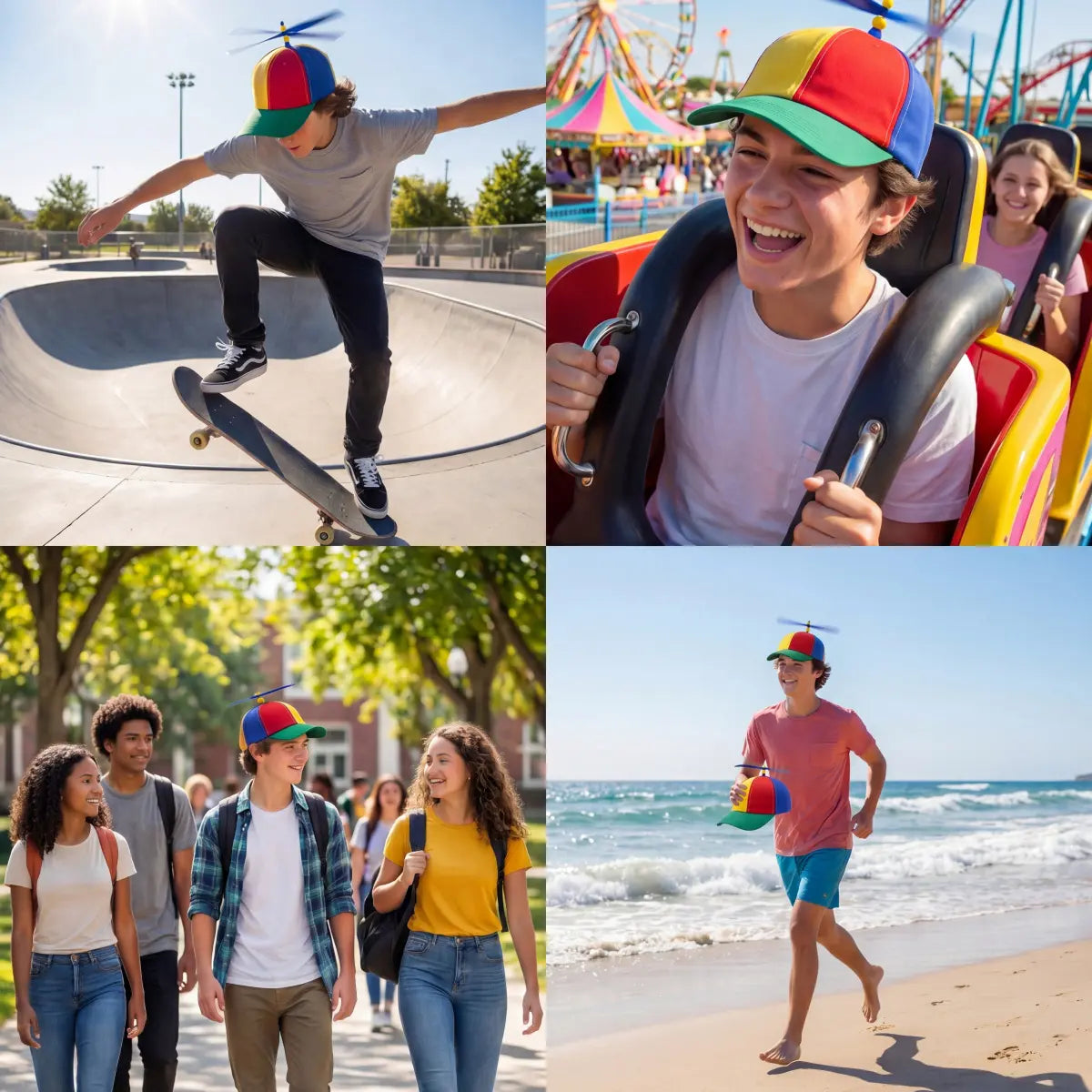 2026 New Baseball Cap Spring and Autumn Fashionable Color-Block Parent-Child Sun Protection Duckbill Cap Cartoon Cute Propeller Sun Hat Warm Compression Knee