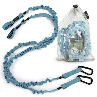 Gradient Fitness 2 Pack Kayak Paddle Leash, 5-8 Feet Stretchable Paddle Strap with Carabiner Secure Leash Lanyard Rope for SUP Kayak Canoe Paddle Fishing Pole Rod