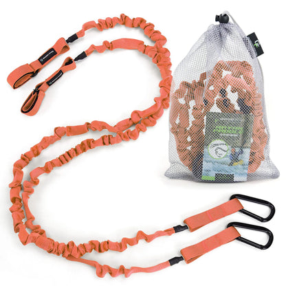 Gradient Fitness 2 Pack Kayak Paddle Leash, 5-8 Feet Stretchable Paddle Strap with Carabiner Secure Leash Lanyard Rope for SUP Kayak Canoe Paddle Fishing Pole Rod
