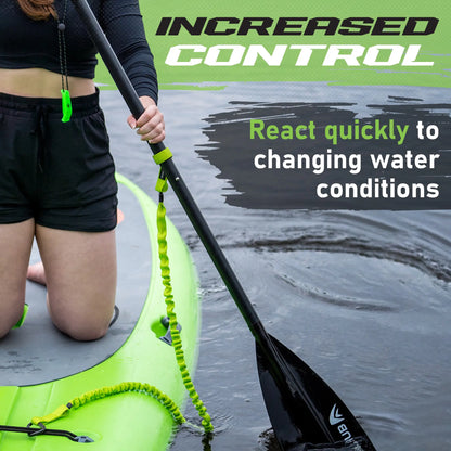 Gradient Fitness 2 Pack Kayak Paddle Leash, 5-8 Feet Stretchable Paddle Strap with Carabiner Secure Leash Lanyard Rope for SUP Kayak Canoe Paddle Fishing Pole Rod