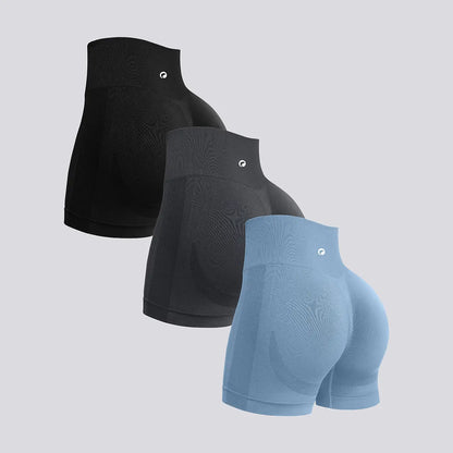 OQQ Women'S Seamless High-Waisted 3 Piece Workout Shorts for Women Yoga & Training Shorts